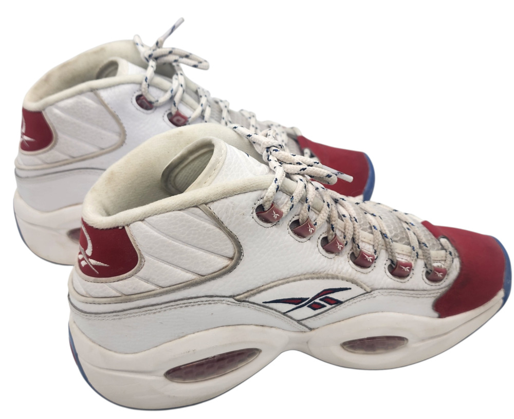 Reebok Question Mid OG Red Toe 2020 Size 9 .5 Used Rare Authentic White Iverson